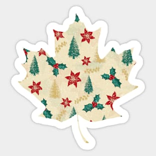 Christmas Retro Floral Pattern Sticker